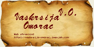Vaskrsija Omorac vizit kartica